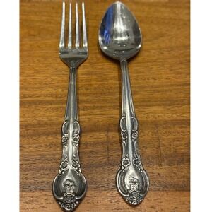 Marseilles Flatware Set Stainless Japan Floral Rose Fork Spoon 2pc Replacement